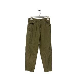 H&M 4 Green Corduroy Straight Leg Pants Trousers Trending Basic Cute High Waist